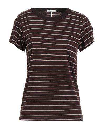 Rag & Bone Woman T-shirt Dark Brown Size L Pima Cotton
