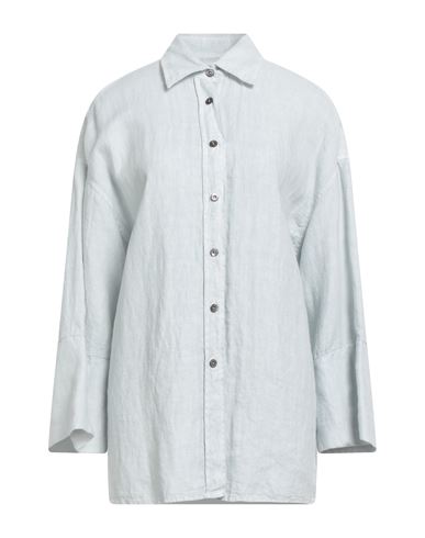 Eleventy Woman Shirt Sky Blue Size 2 Linen In Blue