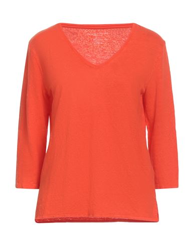 Majestic Filatures Woman T-shirt Orange Size 1 Linen, Elastane In Orange