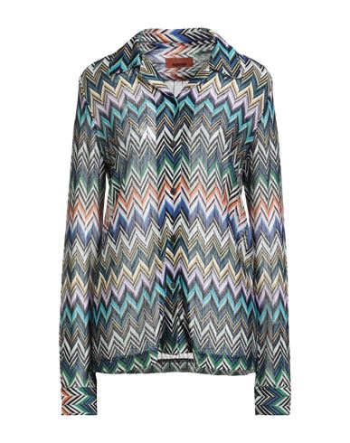Missoni Woman Shirt Blue Size 8 Viscose