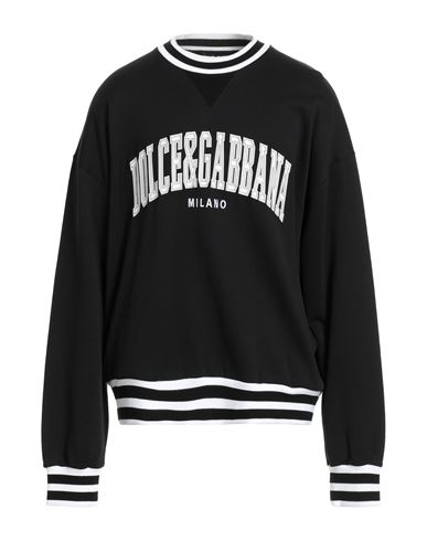 Dolce & Gabbana Man Sweatshirt Black Size Xs Cotton, Polyester, Polyurethane In Black