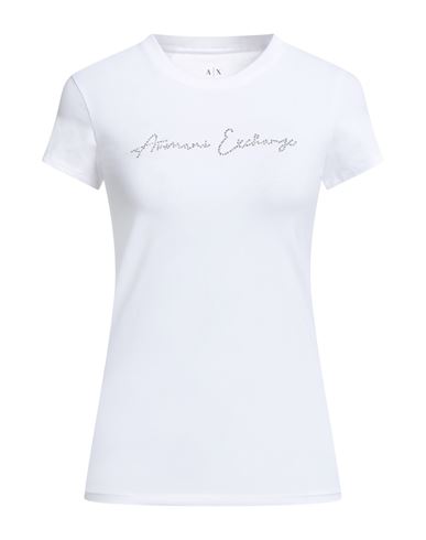Armani Exchange Woman T-shirt White Size Xs Cotton, Elastane In White