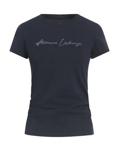Armani Exchange Woman T-shirt Navy Size S Cotton, Elastane