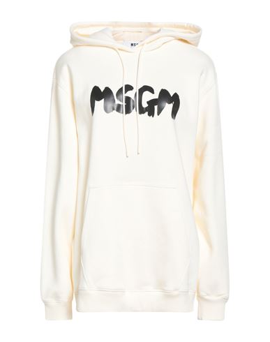 Msgm Woman Sweatshirt Ivory Size M Cotton