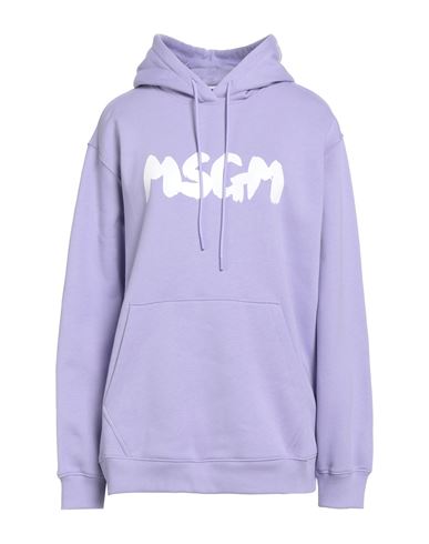 Msgm Woman Sweatshirt Lilac Size L Cotton