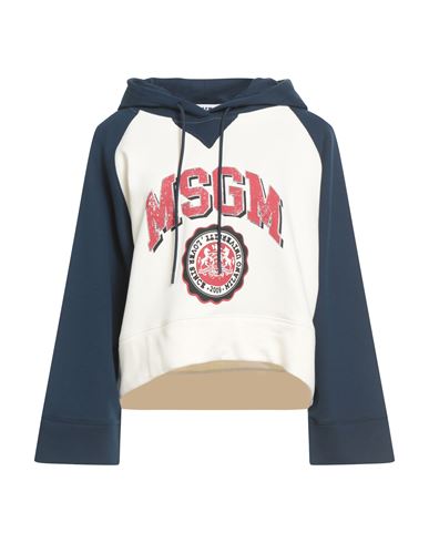 Msgm Woman Sweatshirt Navy Size S Cotton