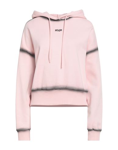 Msgm Woman Sweatshirt Light Pink Size L Cotton
