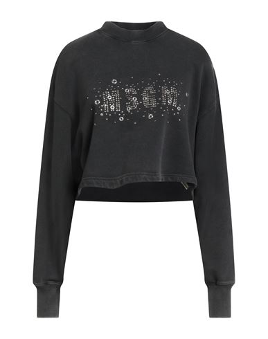 Msgm Woman Sweatshirt Charcoal Size L Cotton