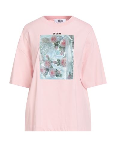 Msgm Woman T-shirt Pink Size L Cotton