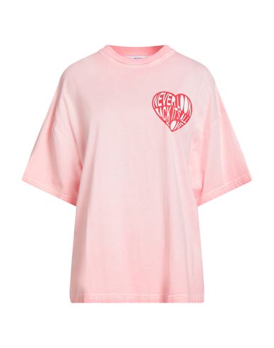 Msgm Woman T-shirt Light Pink Size L Cotton