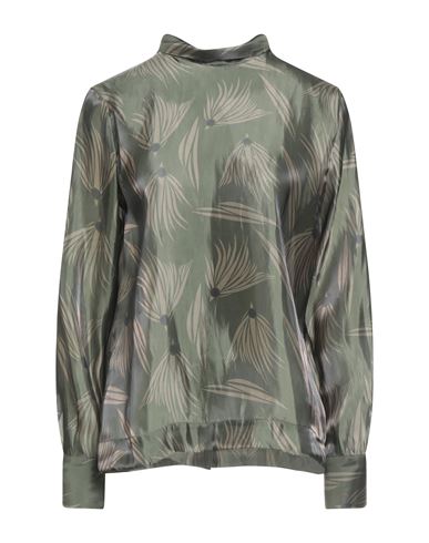 Maison Laviniaturra Woman Top Military Green Size 8 Silk, Polyester