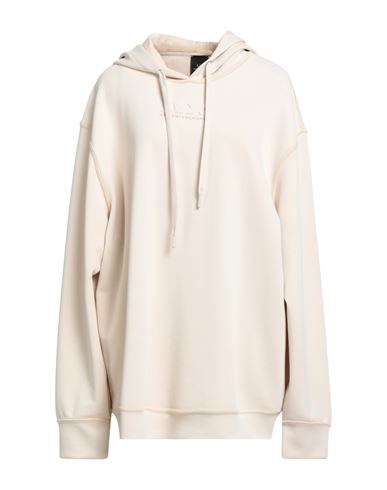 Armani Exchange Woman Sweatshirt Beige Size Xxl Modal, Polyester, Elastane