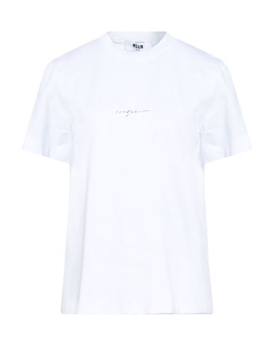 Msgm Woman T-shirt White Size L Cotton In White