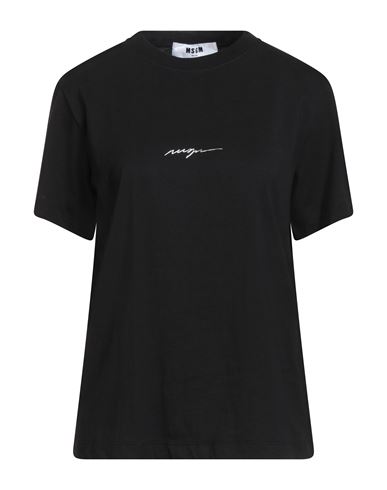 Msgm Woman T-shirt Black Size L Cotton In Black