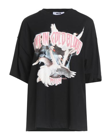 Msgm Woman T-shirt Black Size L Cotton