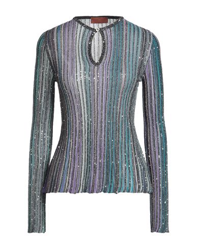 Missoni Woman Sweater Azure Size 12 Viscose, Metallic Fiber, Polyamide, Polyester