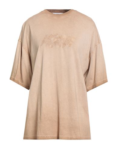 Msgm Woman T-shirt Camel Size L Cotton