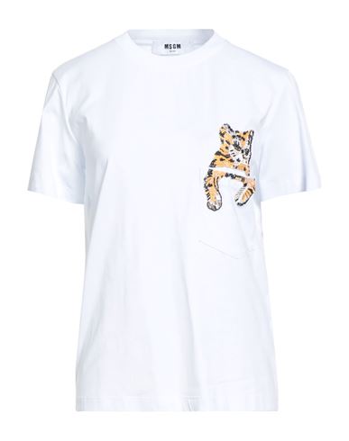 Msgm Woman T-shirt White Size M Cotton