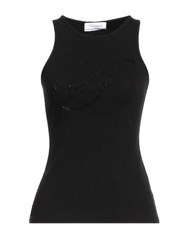 Blumarine Woman Tank Top Black Size 8 Cotton, Elastane