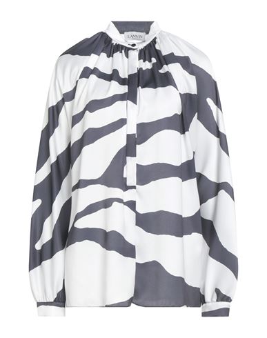 Lanvin Woman Shirt White Size 6 Polyester In Gray