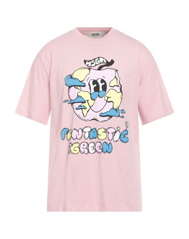 Msgm Fantastic Green Man T-shirt Light Pink Size Xl Organic Cotton In Pink
