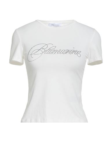 Blumarine Woman T-shirt Ivory Size 8 Cotton, Elastane