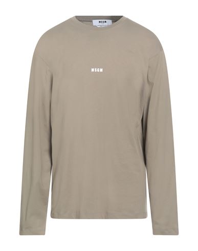 Msgm Man T-shirt Khaki Size Xl Cotton