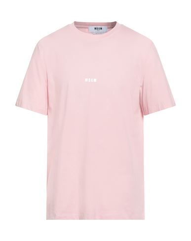 Msgm Man T-shirt Light Pink Size Xl Cotton In Pink