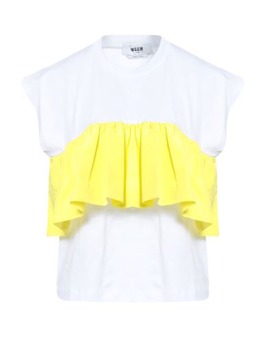 Msgm Woman T-shirt White Size L Cotton, Polyester In White