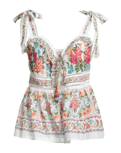 Farm Rio Woman Top White Size L Cotton