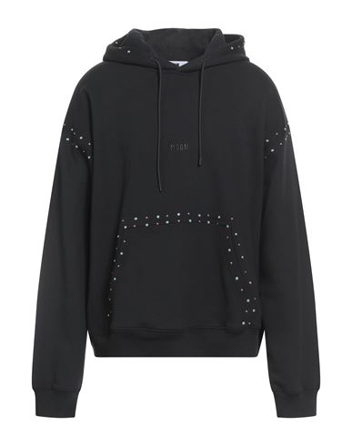 Msgm Man Sweatshirt Black Size Xl Cotton