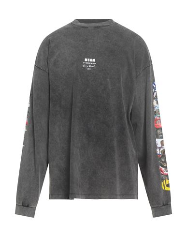 Msgm Tiago Alexandre X  Man T-shirt Charcoal Size Xl Cotton