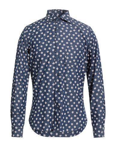 Borsa Man Denim Shirt Blue Size 16 Cotton In Blue