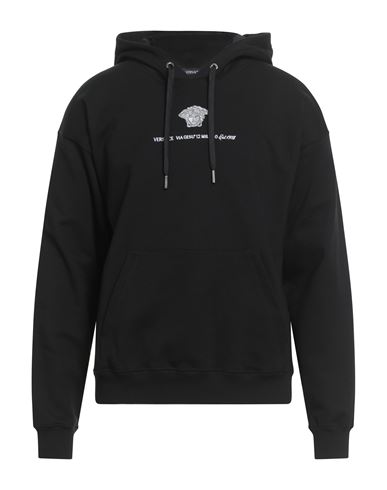 Versace Man Sweatshirt Black Size L Cotton In Black