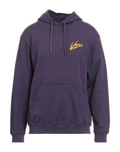 Vans Man Sweatshirt Dark Purple Size M Cotton In Blue