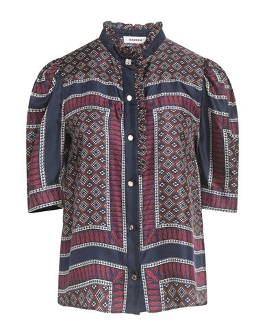 Sandro Woman Shirt Brown Size 3 Silk In Multi
