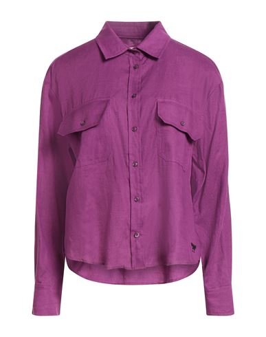 Weekend Max Mara Woman Shirt Mauve Size 12 Linen In Purple