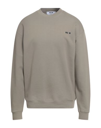 Msgm Man Sweatshirt Military Green Size Xl Cotton In Gray