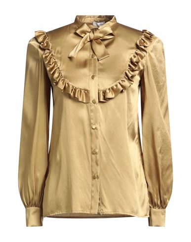Lardini Woman Shirt Camel Size 4 Silk, Elastane