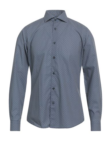 Brancaccio Man Shirt Navy Size 16 ½ Cotton