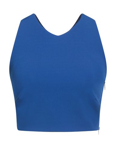 Mugler Woman Top Bright Blue Size 4 Viscose, Polyamide, Elastane In Blue