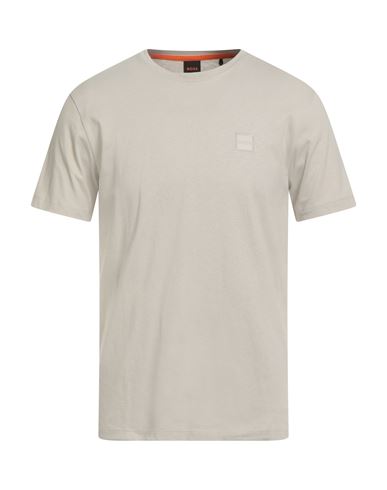 Hugo Boss Tales Mens Cotton-jersey T-shirt With Logo Patch In Neutral