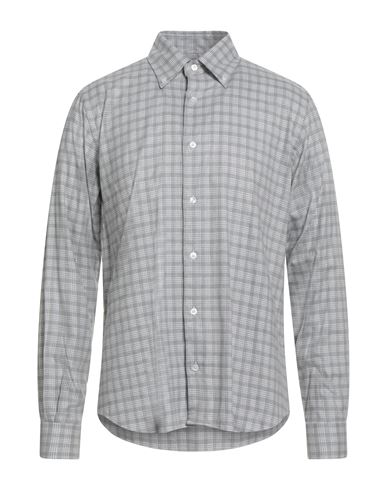 Fedeli Man Shirt Light Grey Size 16 Cotton In Gray