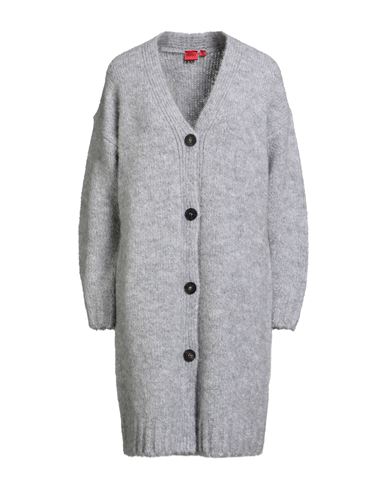 Hugo Boss Hugo Woman Cardigan Grey Size L Polyacrylic, Alpaca Wool, Polyamide, Wool In Gray