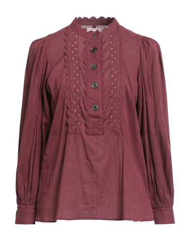 Antik Batik Woman Top Garnet Size 8 Cotton In Burgundy