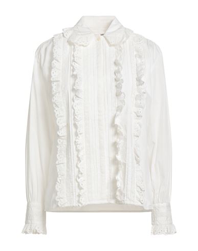Antik Batik Woman Shirt Ivory Size 10 Cotton In White