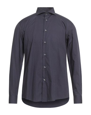 Grey Daniele Alessandrini Man Shirt Dark Purple Size 17 Cotton