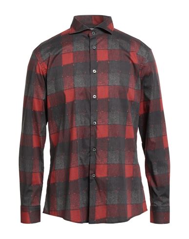 Grey Daniele Alessandrini Man Shirt Lead Size 16 Cotton In Brown