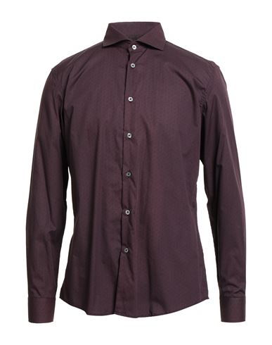 Grey Daniele Alessandrini Man Shirt Burgundy Size 16 Cotton