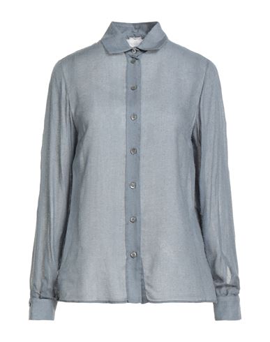 Eleventy Woman Shirt Slate Blue Size 2 Modal, Cashmere In Blue